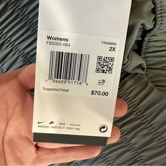 Nike Dri-Fit Training Women’s Gray Mid-Rise Running Athletic Trousers Sz 2X NWT - Picture 6 of 8